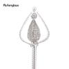 Golden White Alloy Crown Fairy Wands for Girl Princess Wands for Kids Angel Wand for Party Costume Wedding Birthday Party 51cm
