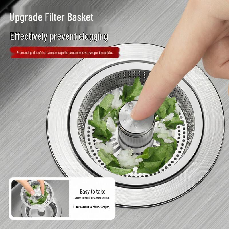 Jiayun Universal 304 Stainless Steel Kitchen Sink Pop-Up Drain Filter