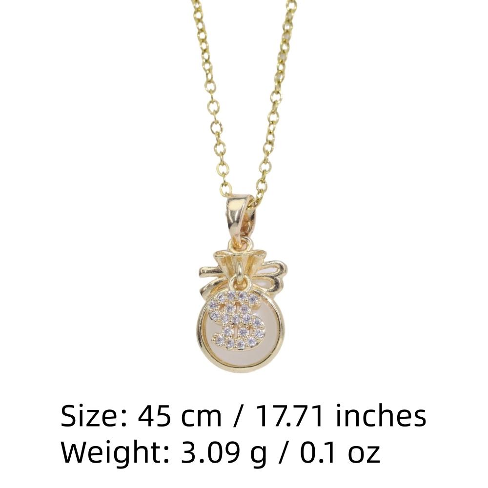 Simple Money Bag Pendant Necklaces for Women Fashion Zirconia Necklace Wedding Party Jewelry Accessories