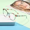 Women Vintage Flowers Portable Ultra Light Frame Anti-Blue Light Eyeglasses Eye Protection Reading Glasses