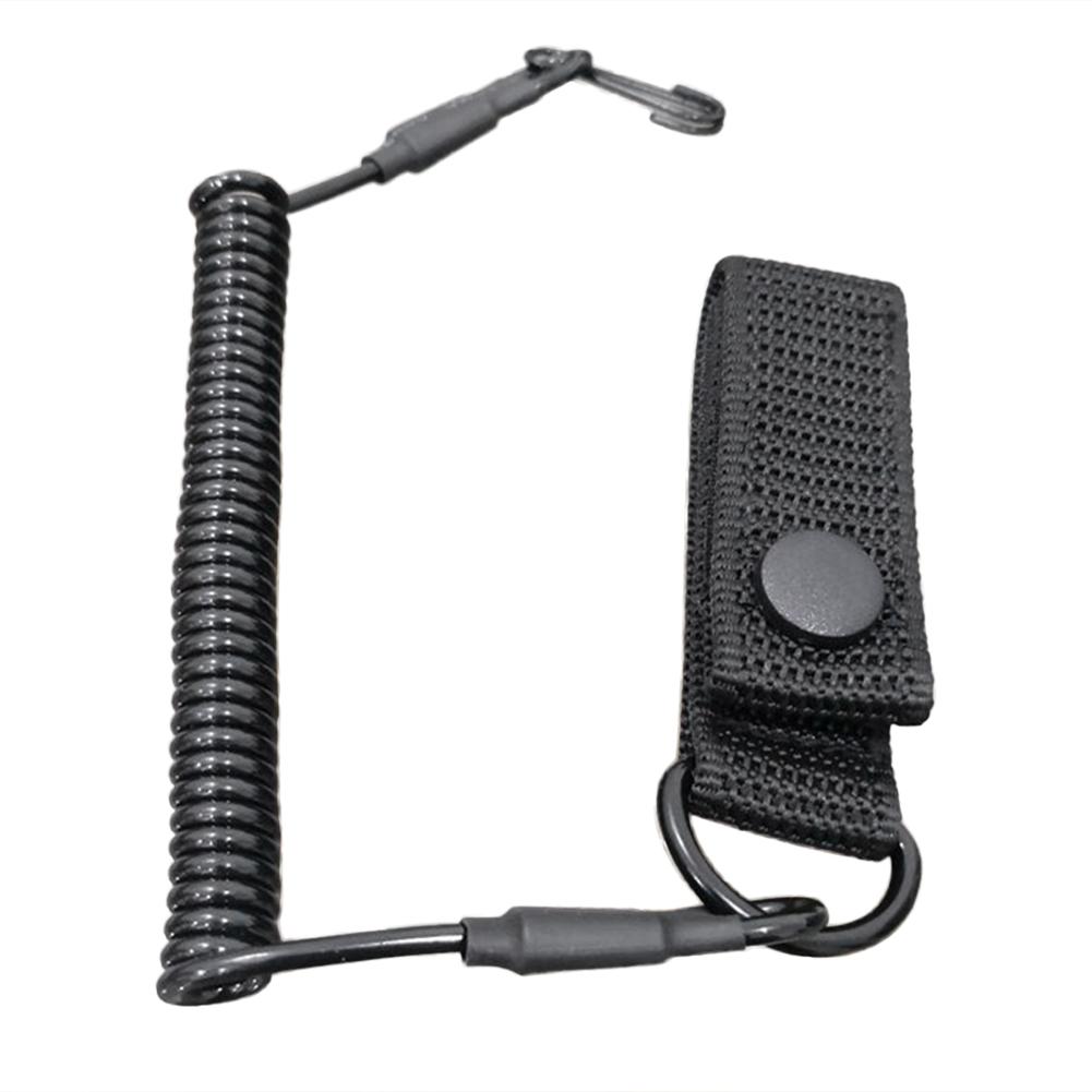 Outdoor Taktik Feder Lanyard Elastisch Einziehbar Anti-Verlust Hüft Hängend Halte Seil Polizei Pistolen Waffe Gewehr Riemen Jagd