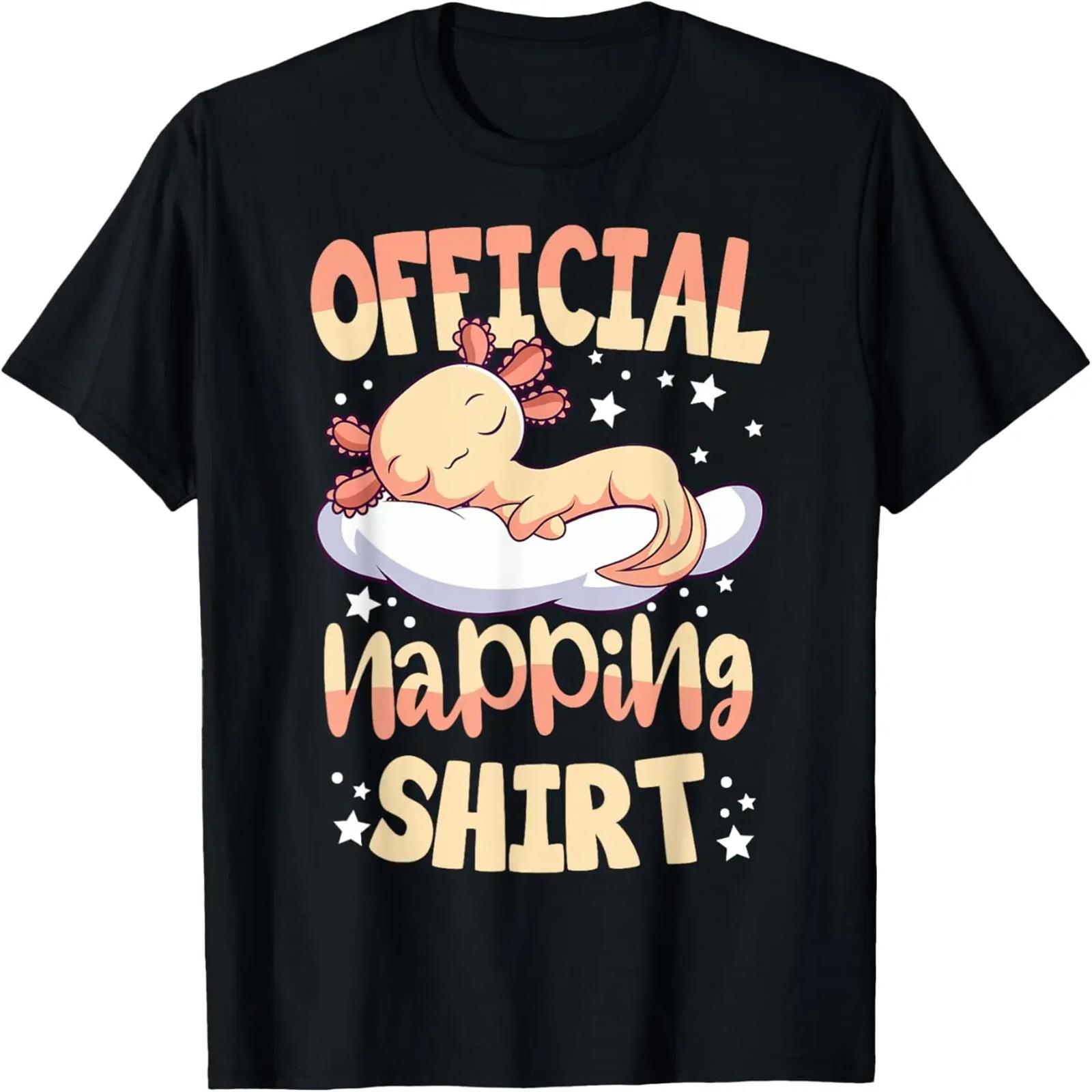 

Sleeping Axolotl Pyjamas Axolotl Lover Official Napping T-Shirt XXXXXL чёрный