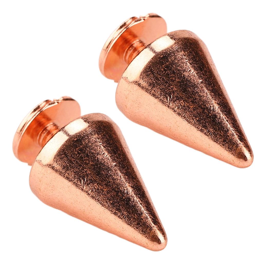 100 Sets Punk Cone Spikes Studs Electroplating Rose Gold Punk Cone Spiked Screw Rivets DIY Punk