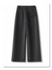 Unisex High-Waisted Gray Wool Sweatpants for Kids, Winter 2025: Thick Wide-Leg Petite Fit