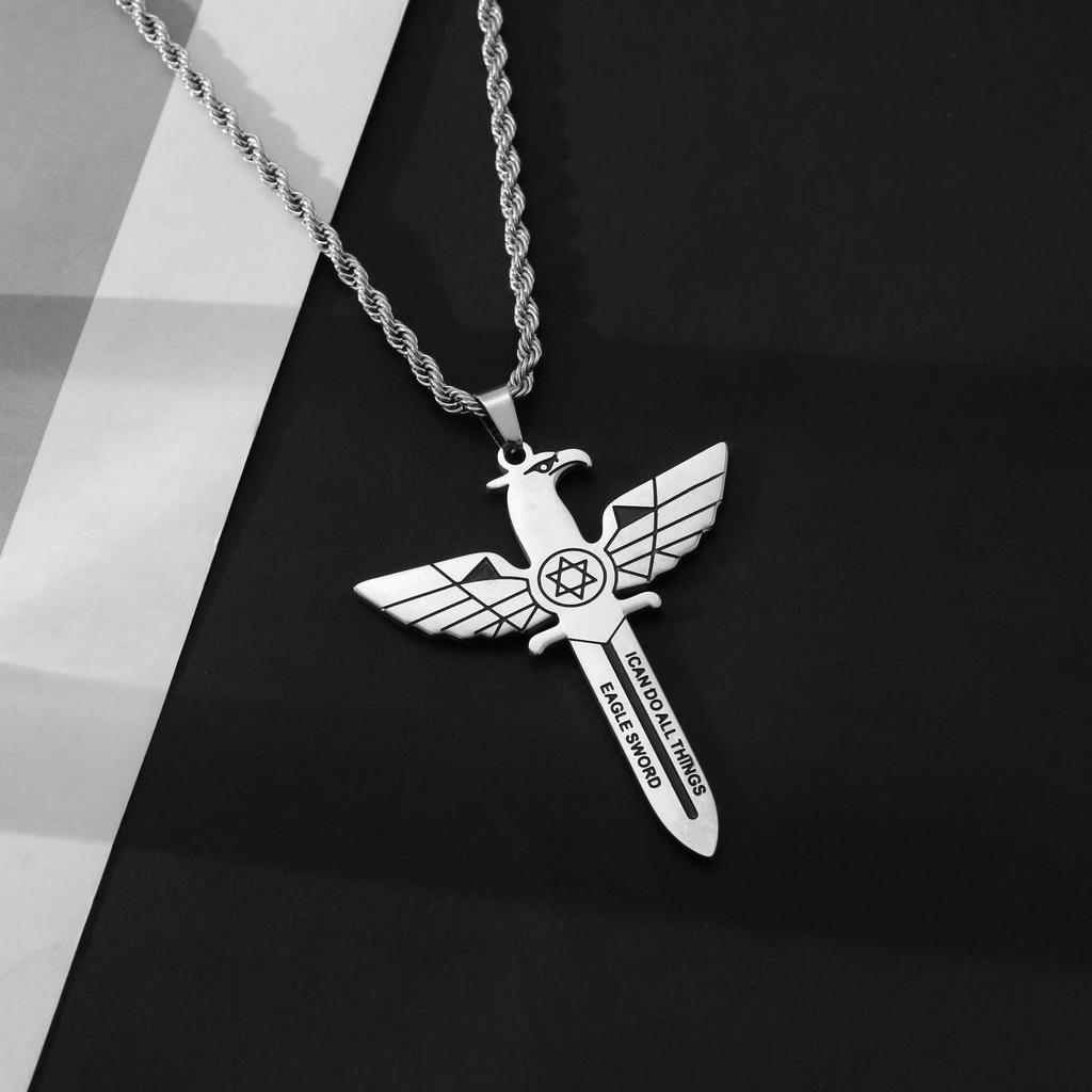 German Eagle Sword Pendant Jewelry for Men's Eagle Sword Necklace