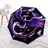 1pc Purple Bird Art Fully Automatic Folding Portable Umbrella, 8 Iron Frames, Three-Fold Design, Suitable for All Seasons, Suitable for Outdoor U