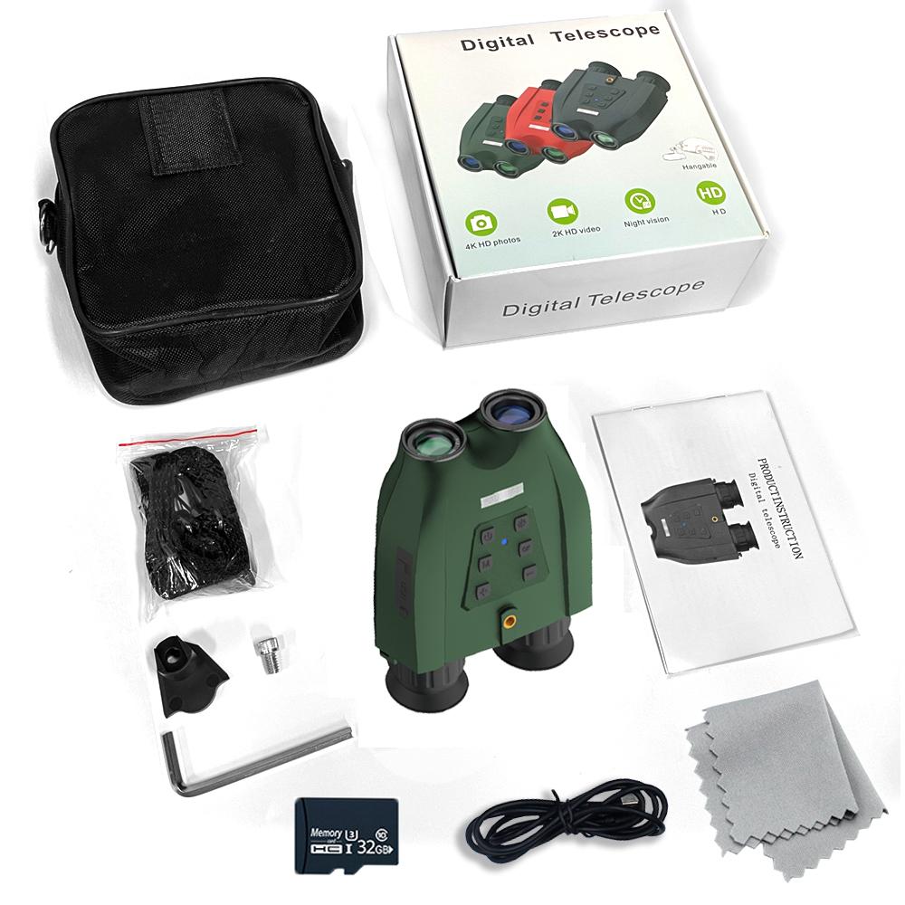 Dt99 48mp 2,5k Uhd 3d kikare Teleskop Huvudmonterad 8x digital zoom 300m infraröd nattseende kamera för jakt