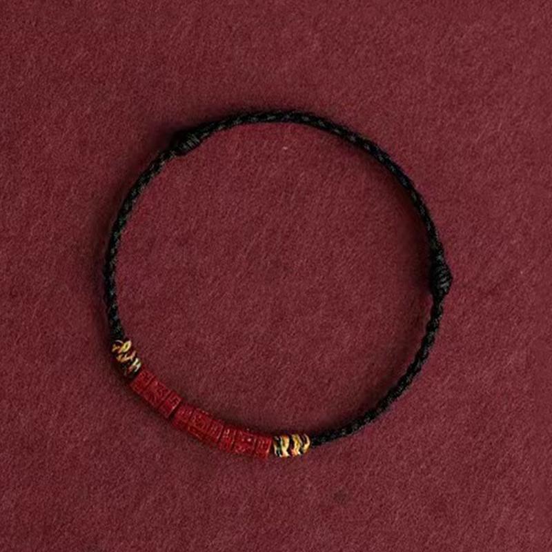 Bracelet en perles de cinabre fait main, corde rouge, nœud porte-bonheur, pour femmes, hommes, amoureux, meilleurs amis, bijoux, accessoires, cadeaux