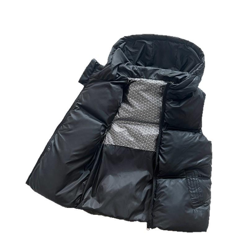 Kids' Hooded Thickened Vest - Warm Sleeveless Outerwear for Boys & Girls, Autumn/Winter Parent-Child Outfit.