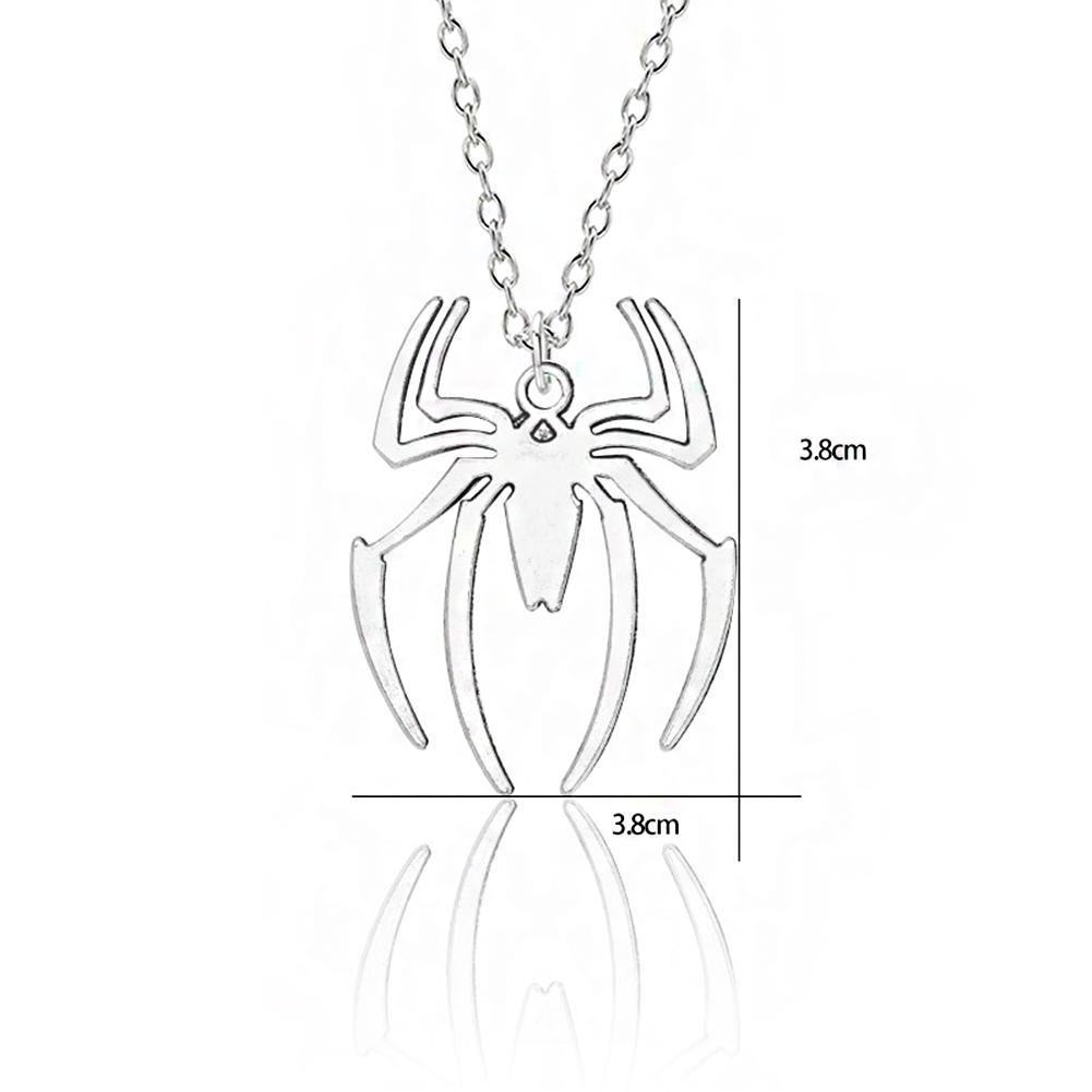 Simple Stainless Steel Spider Pendant Necklace for Men and Women Fashion Party Jewelry Gift