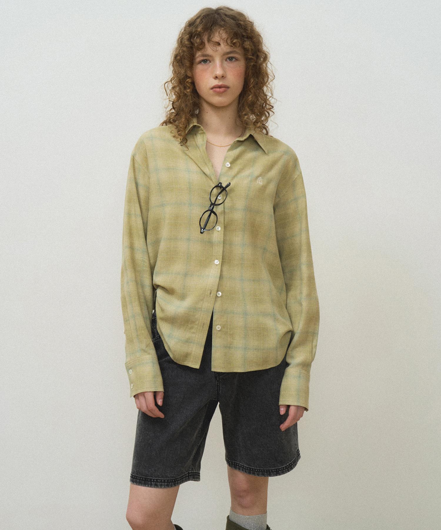 I Ulai Standard Shirt Olive Check Olive Check/Free