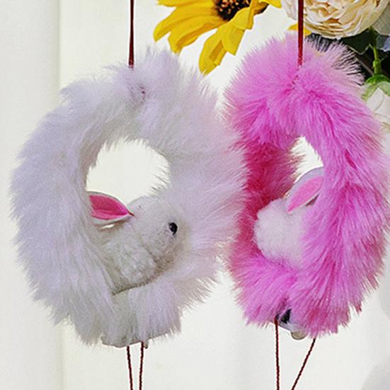 Chinese New Year Rabbit Lantern DIY Handheld Velvet Bunny Lantern for Mid-Autumn Spring Festival Decoration