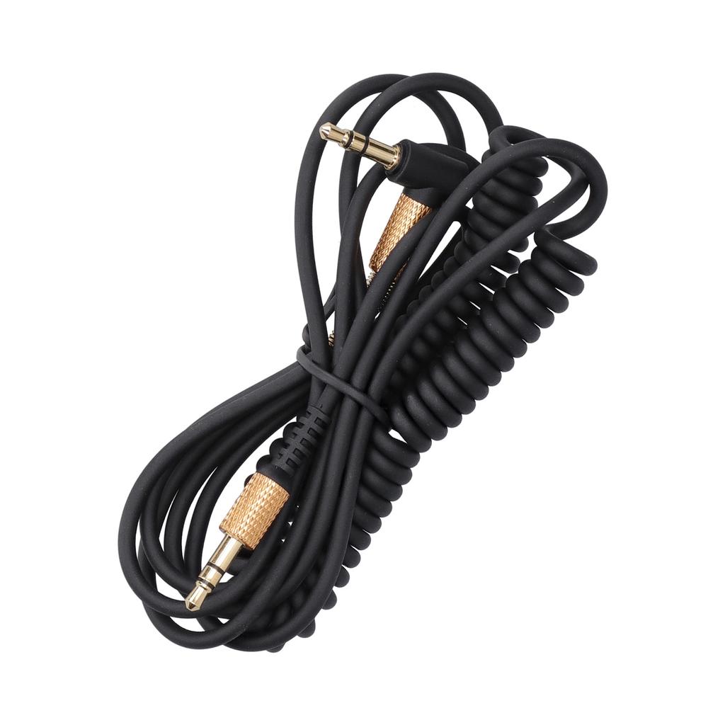 Headphone Male to Male AUX Coiled Cord Headset 3.5mm Audio Spring Cable Replacement