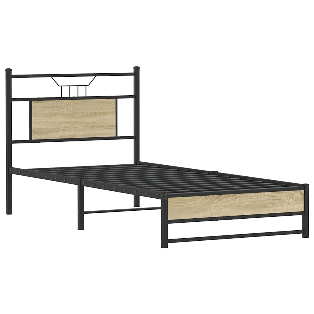 Bed Frame without Mattress Sonoma Oak Finish 80 x 200 cm Wood Based Material