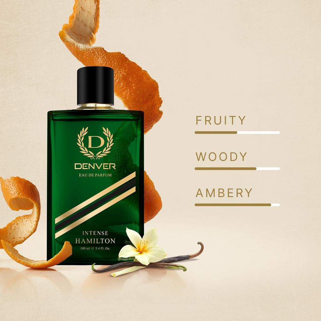 Denver Hamilton Intense Perfume - 100 ML | Long Lasting Perfume for Man | Eau De Parfum | Fruity, Woody, Ambery | Gift for Man