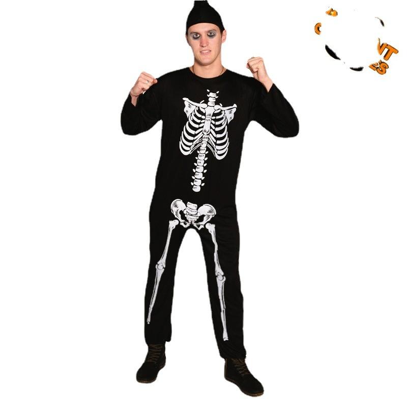 Adult Men's Skull Suit Ghost Bone Suit Halloween Party Clothes Stage Performance Masquerade Cosplay