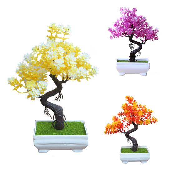 Artificial Potted Tree Bonsai Simulation Plant Home Decor Table Centerpieces