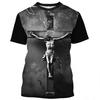 Jesus Christ Pattern Print T-Shirts Summer Casual O-Neck Oversized Quick-Drying Short Sleeve Catholicism Men's T-shirts