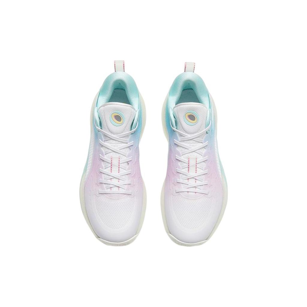 New Anta Cement Bubble 3 Anti Slip Wear Resistant Low Top Basketball Shoes Men's White Pink Blue 112321604-4