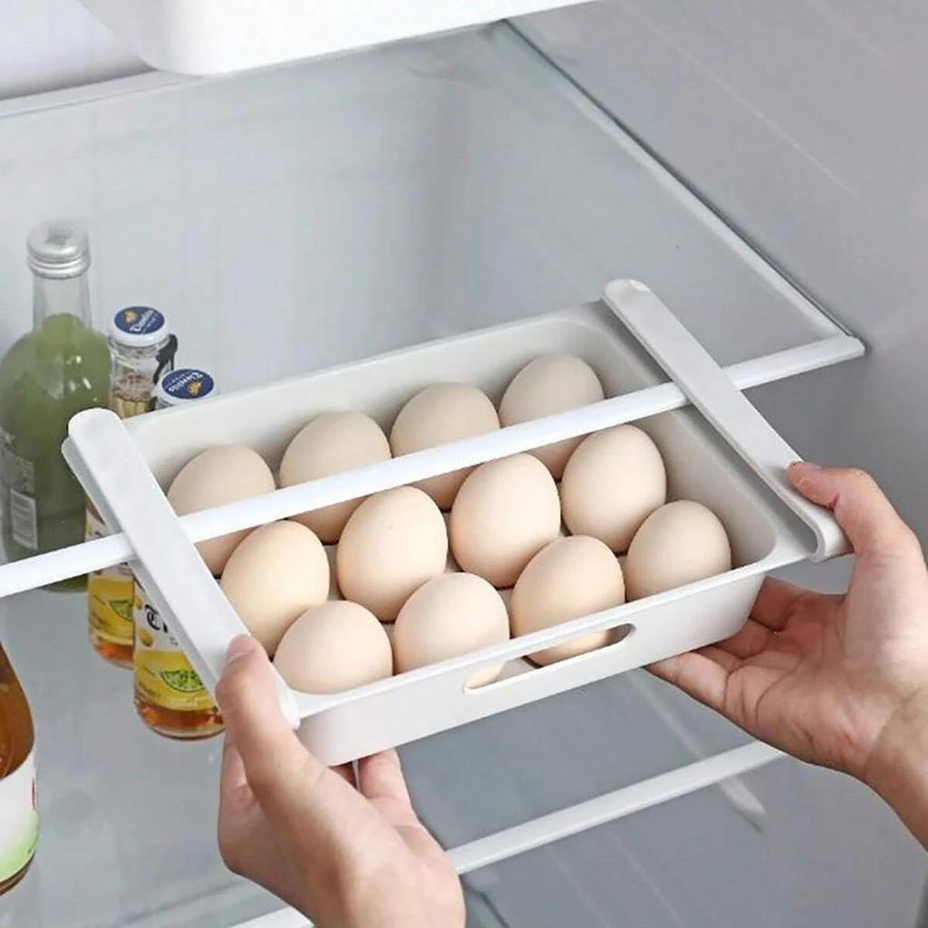 Dvojvrstvový box na vajíčka do chladničky, automatický držiak na vajíčka s otáčacím mechanizmom, rebríkový štýl, dávkovač vajíčok do chladničky, organizér na vajíčka