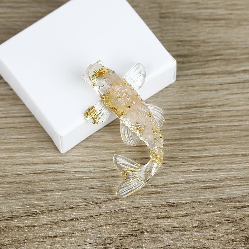 Fish Statue Natural Stone Healing Crystal Carved Animal Figurine Room Decor Reiki Mineral Gemstone Aquarium Decoration Gift