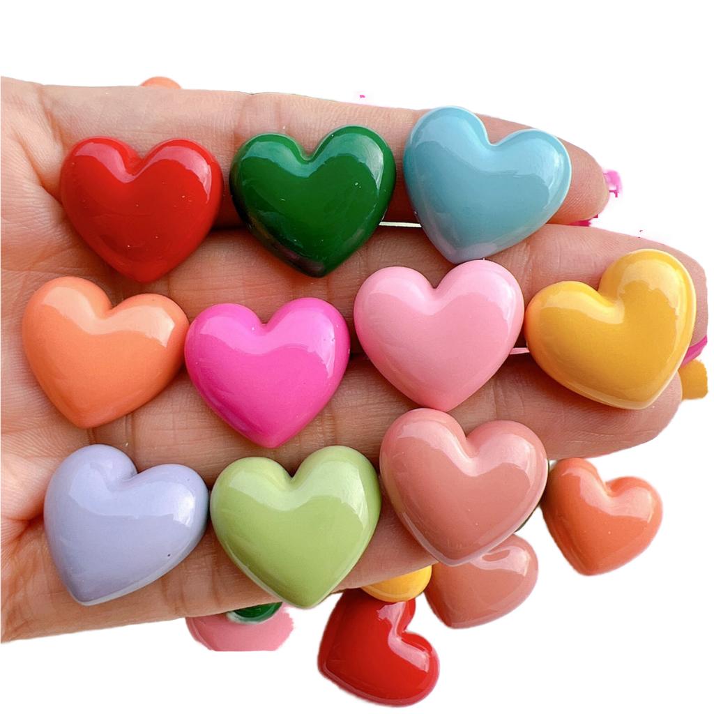 Miniature Heart Shape Pendant DIY Eco-Friendly Hand-painted Phone Case New Design 3D Resin Flat Back Charms for Phone Case Decor