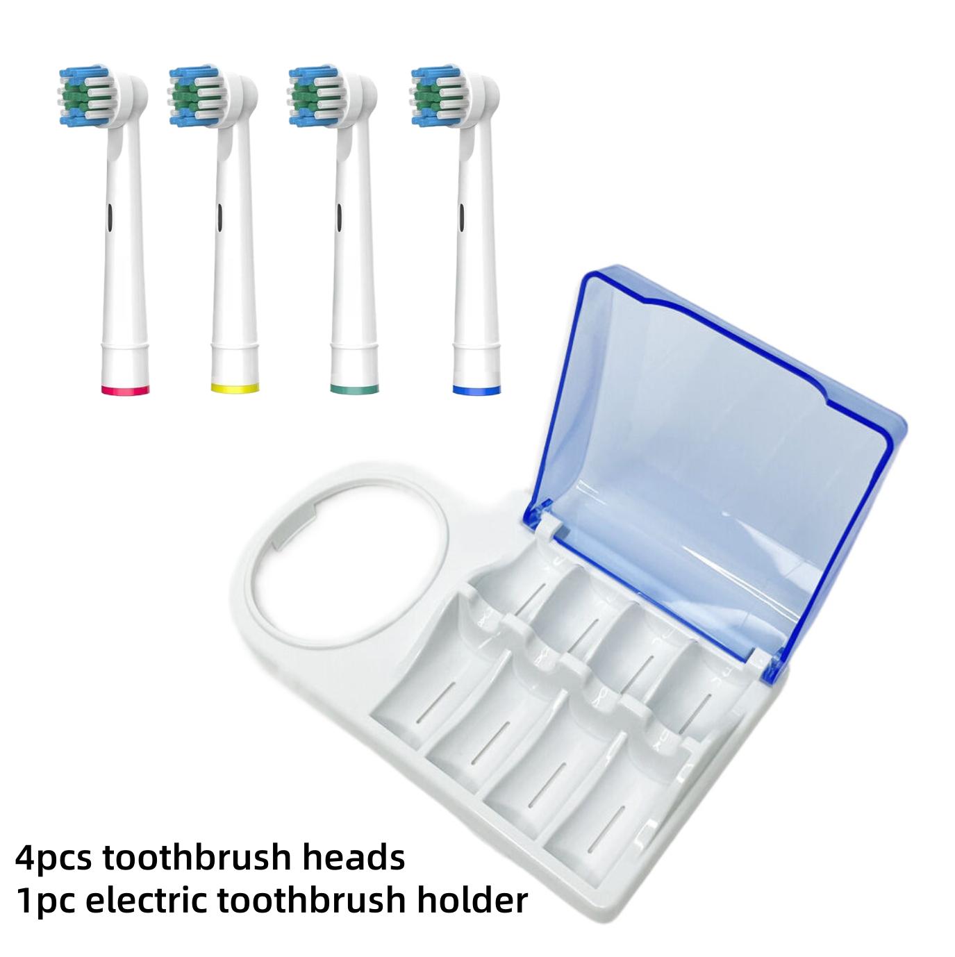 

Электрический держатель для зубной щетки Замена для Braun Oral B с крышкой для хранения насадок и 4 шт. насадок