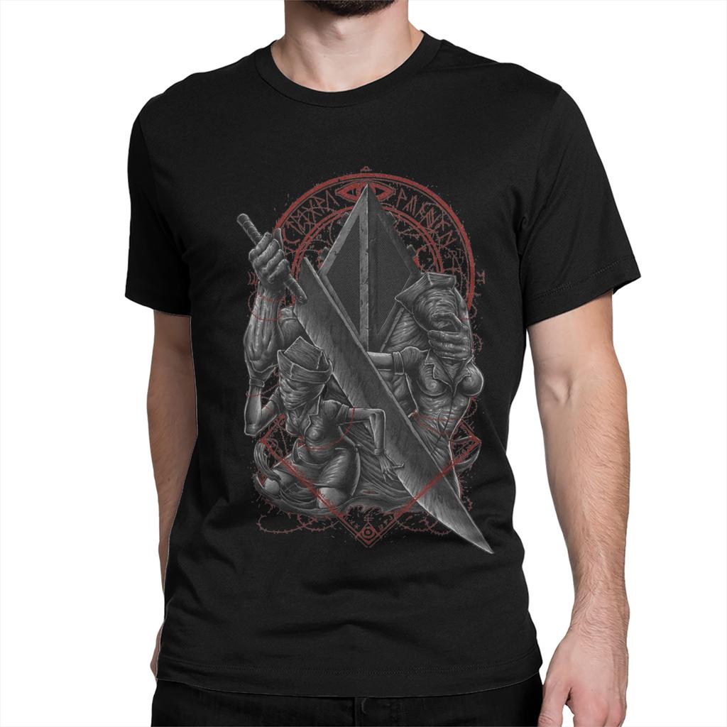 Silent Hill Horror Game for Men Women T Shirts  Novelty Tee Shirt Short Sleeve O Neck TShirts Cotton Plus Size Clothing