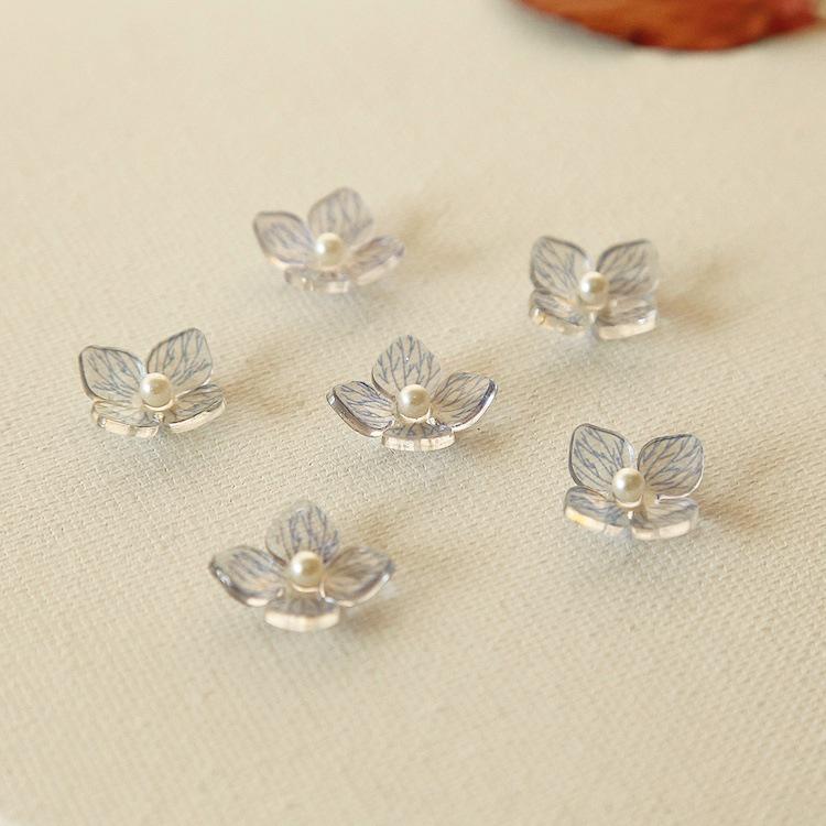 Vintage Flower Hair Clips & Pins - Acrylic Handmade Earring Patches & Jewelry Materials