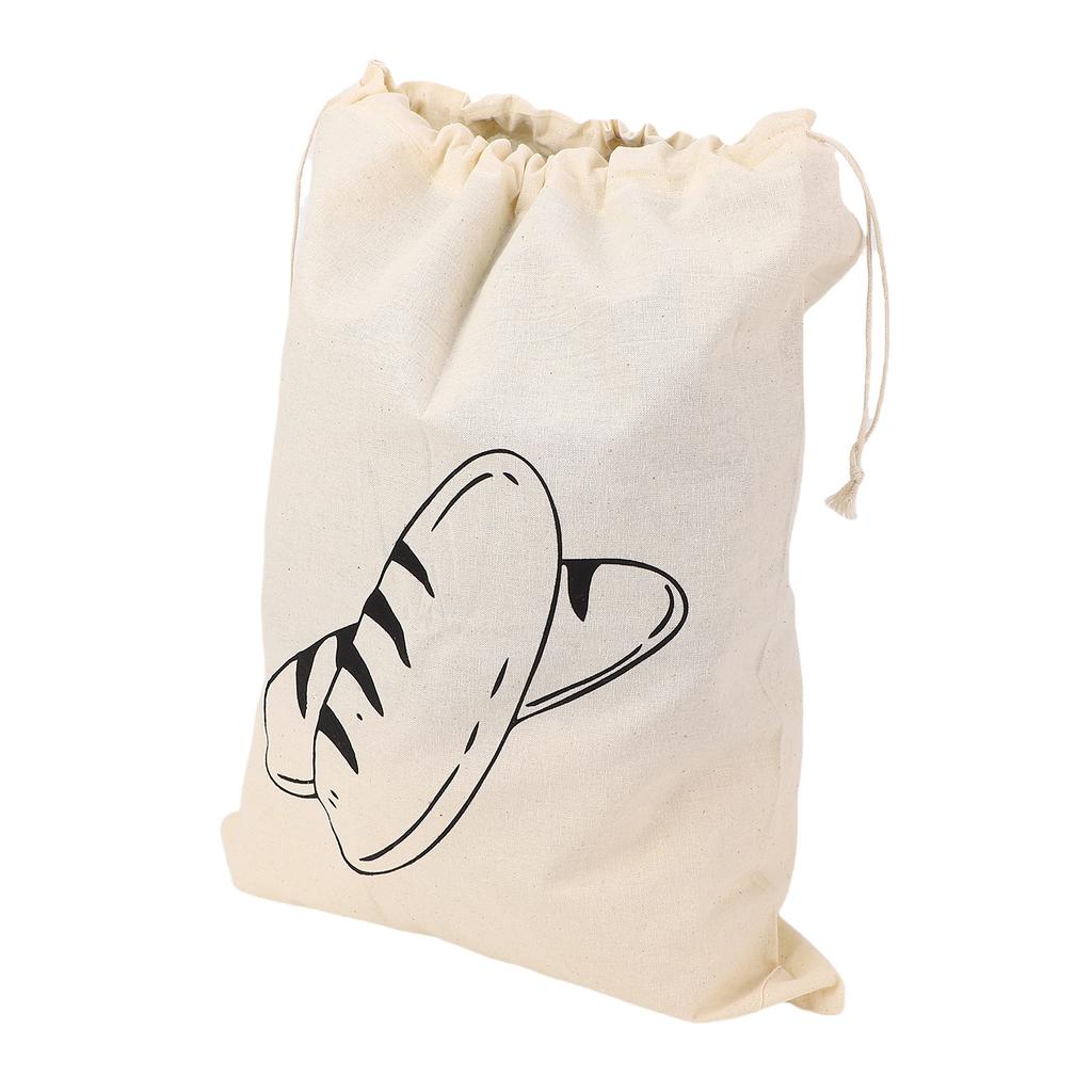 3 Pcs Linen Bread Bags Reusable Drawstring Homemade Bread Container Bags for Fruit Vegetable 40x30cm