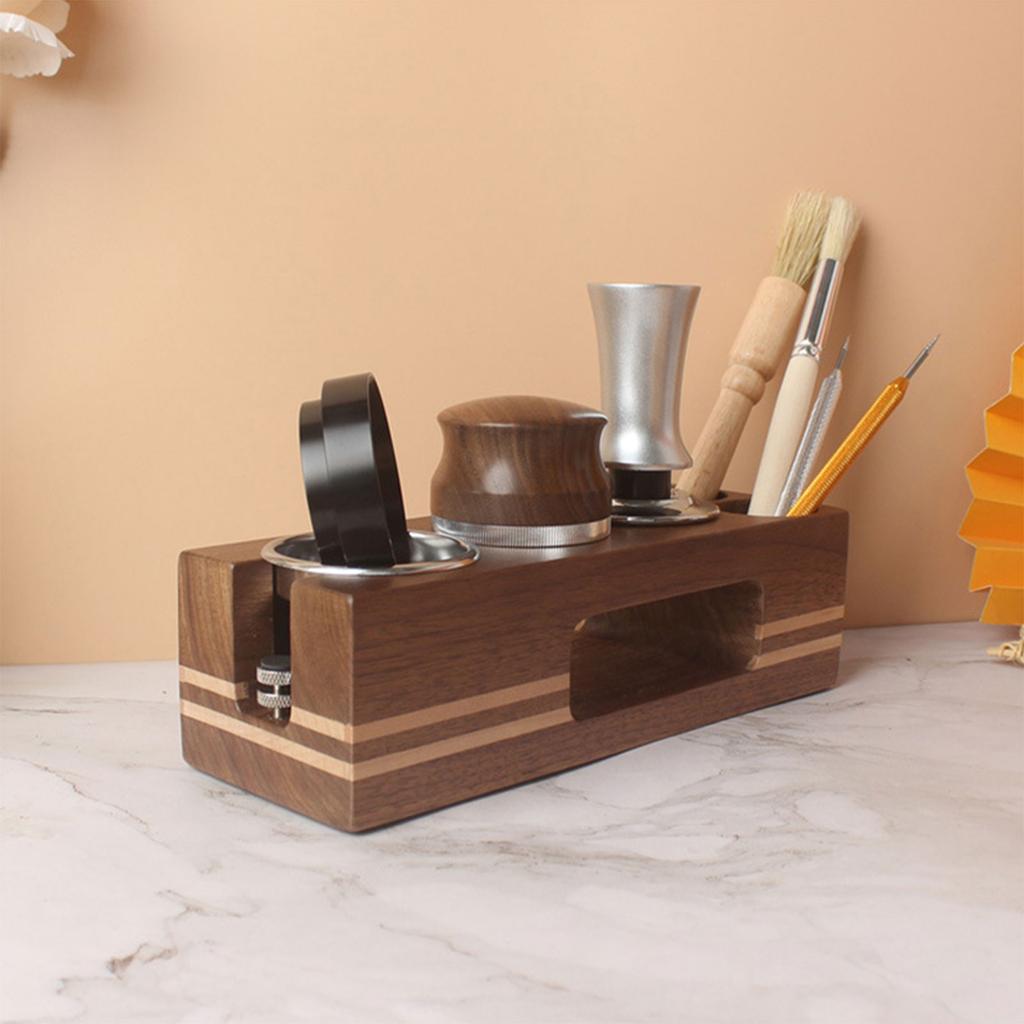51/58mm Coffee Tamper Station Portafilter Holder Wooden Base Stand Espresso Tamper Mat For Espresso Accessories