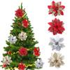 14cm Glitter Artificial Christmas Flowers Xmas Tree Ornaments Merry Christmas Decorations for Home New Year Gift