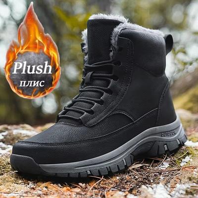 Stivali Invernali da Neve da Uomo per Sneakers Impermeabili in Pelle Stivali da Uomo Super Caldi Scarpe da Lavoro per Escursionismo all'Aperto da Uomo Taglia