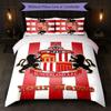 Set Biancheria da Letto Personalizzato Sunderland FC con Nome Testo 1 Copripiumino+2 Federe Logo Calcio Regalo Personalizzato per Occasione Speciale Decorazione Camera da Letto