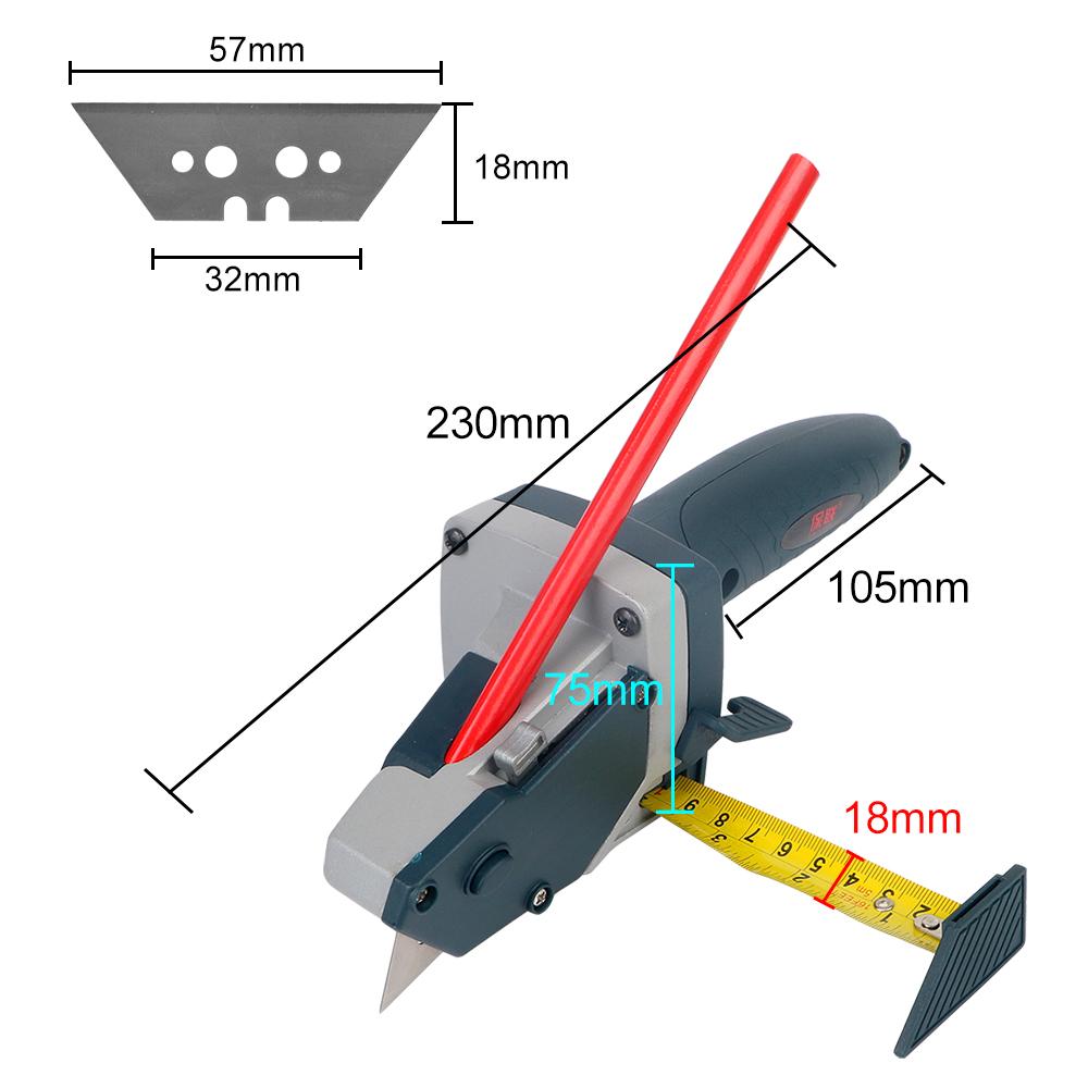 Woodworking Cardboard Scriber Plasterboard Edger Gypsum Board Cutter With 5M Tape Measure Drywall Cutting