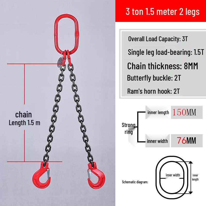 Multi-Hook Manganese Steel Chain Sling for Cranes & Forklifts