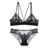 Lace Bra Set Women Soft Non-Wired 3/4 Cup Adjustable Straps Comfortable Breathable Lingerie