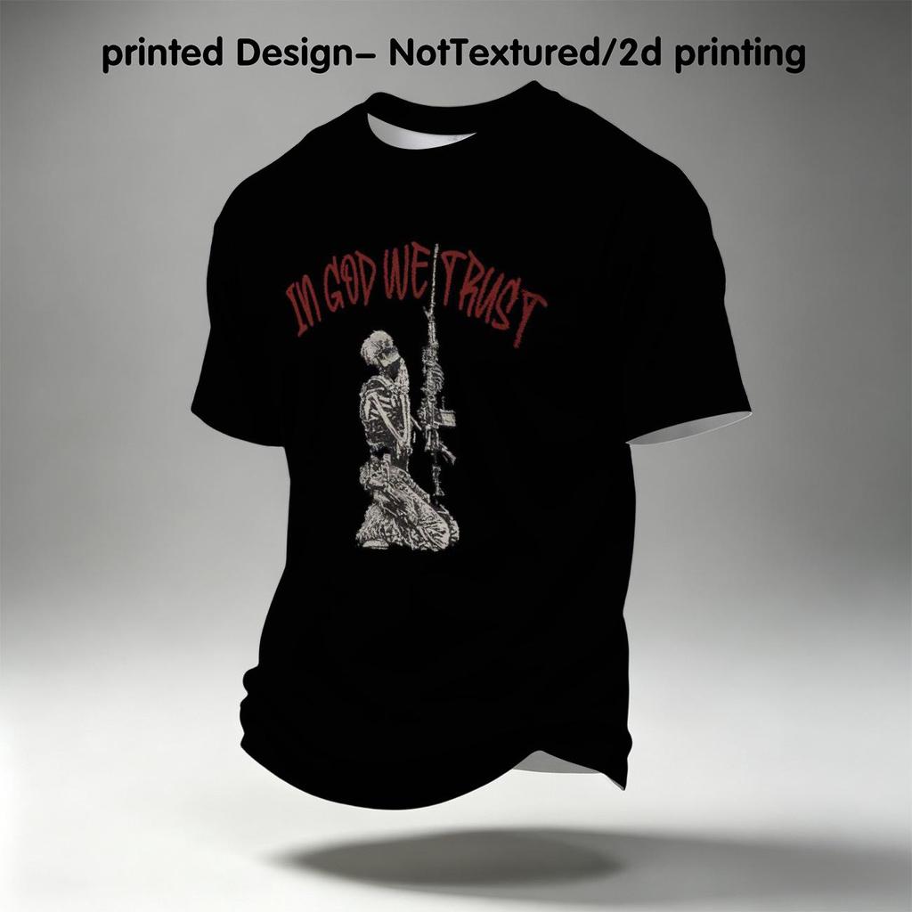 Day of the Dead Fun Creative 2D Printed Breathable Men's T-Shirt, Comfortable Casual Daily Wear