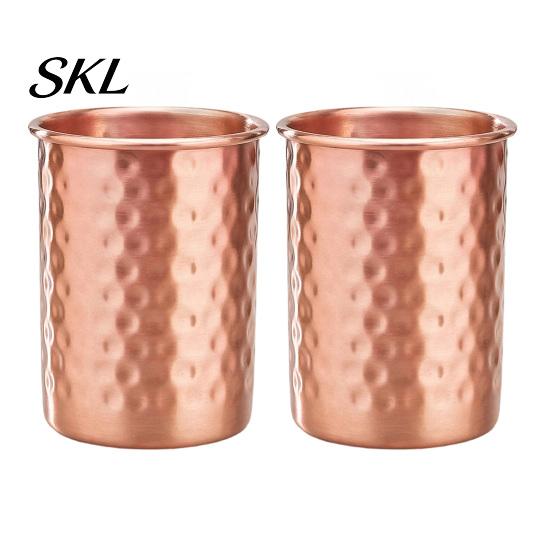 304 Edelstahl Trinkbecher Gehämmerter Becher, mit stabiler Basis, Langlebige robuste Tasse Wiederverwendbares Glas, Pflegeleicht Kupfer-Finish Langlebig