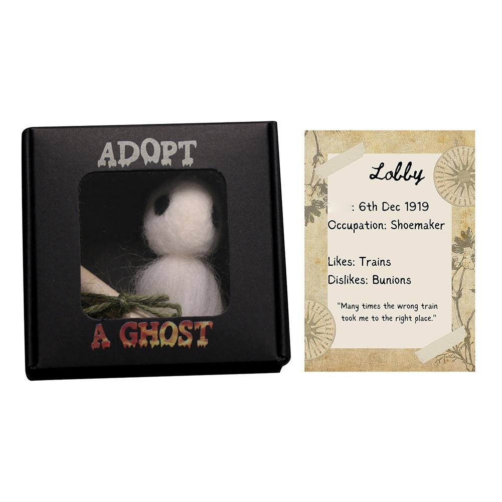 1PCS Halloween Adopt A Ghost With Scroll Contract Book For Festival Holiday Party Kids Wool Felt Ghost Toy Gift Fun Decoration