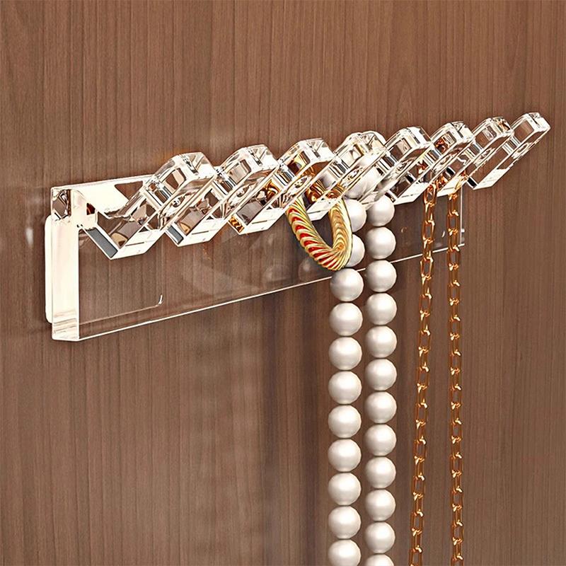 3/6 Pcs Self-Adhesive Necklace Organizer, Space-Saving Multi-Functional Jewelry Organizer, Necklace Holder Wall Mounted