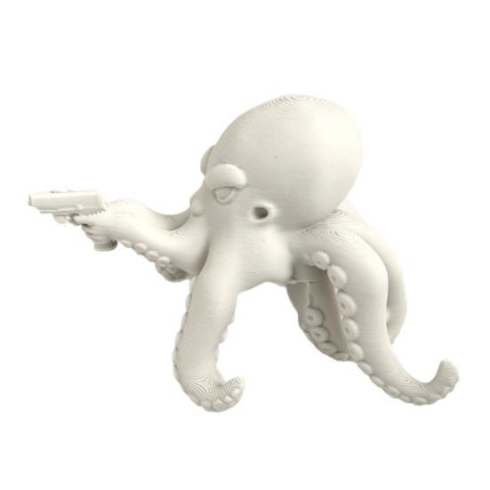 Playful Desk Accessories 3D Printed Octopus Figurine, Cute Marine Animal Sculpture for Unique Office Gadgets Computer Monitor Decor, Shelf Ornament,