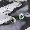 Retro Emerald 925 Silver Needle Necklace Ring Gem