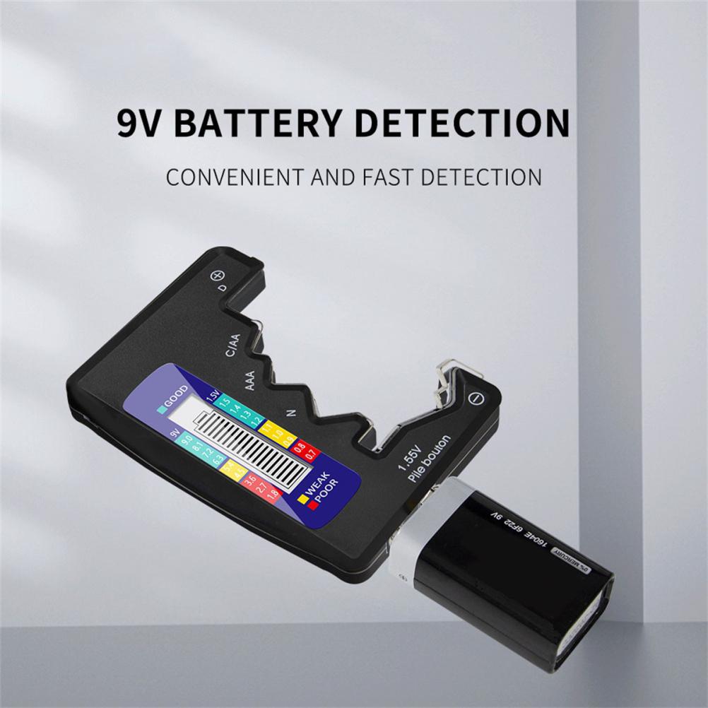 Digital Battery Tester Battery Capacity Detector Card Type Battery Checker for 9V 1.5V Button Cell Batteries
