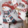 Christmas Snowman Snowflake Gray Sheer Curtains for Living Room Decoration Window Curtains Kitchen Tulle Voile Curtains
