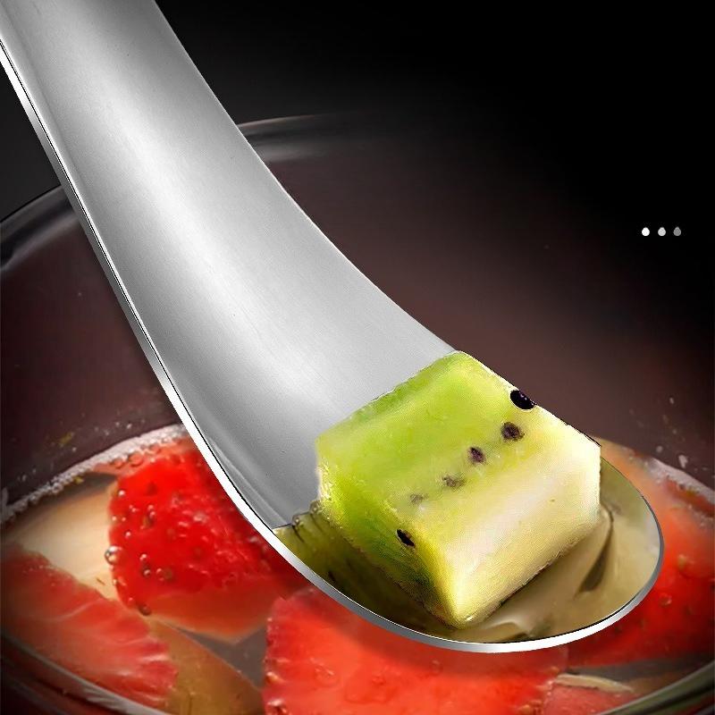 Stainless Steel Creative Dessert Spoon Multi-Functional Salad Spoon Fork Fruit  Kitchen Tableware Tools