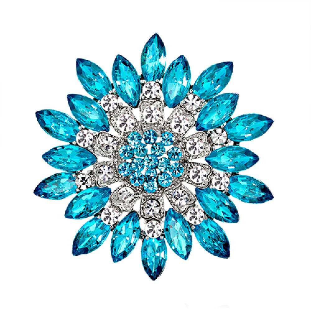 Luxus Damen Mode Blume Brosche Kristall Strass Schmuck für Hochzeit Brosche Party Geschenk