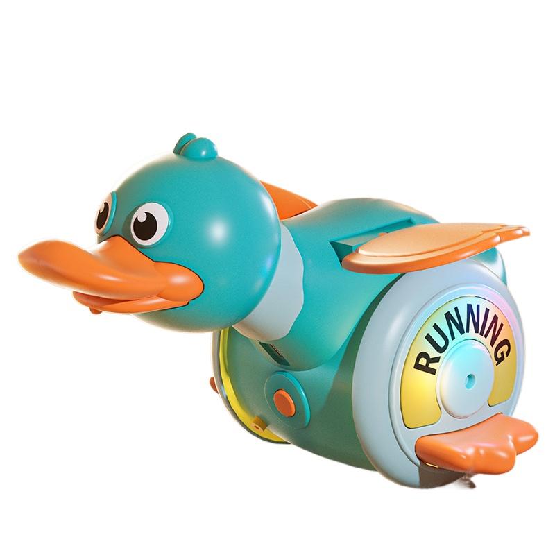 Kid Electric Musical Dancing Duck Simulated Foraging Free Rotation Duck Sound&Light Tummy Time Toys Crawling Toys for New Born