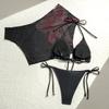 Swimsuit Printed Lace Sexy Bikini Split Fashionable Three-piece