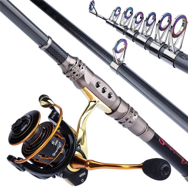 Sougayilang Fishing Rod and Reel Set 1.8-3.0M Portable Telescopic Rod with 12+1BB Fishing Reel Combos for Freshwater Fishing